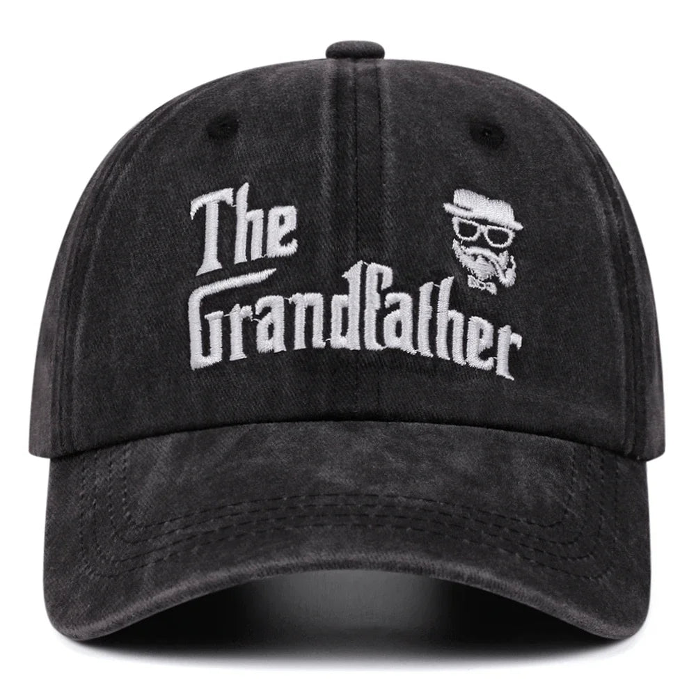 The Grandfather Washed Baseball Cap Retro Casual Women Men Dad Hat Denim Embroidered Hat