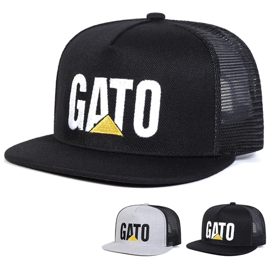 Unisex Gato Letter Embroidery Hip-hop Net Hats Spring Summer