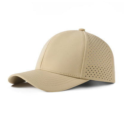 Men Quick Dry Baseball Cap Laser Cut Mesh Ball Curved Brim Snapback Hat