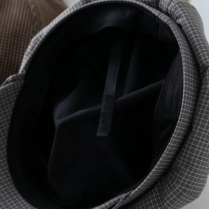 Striped Plaid Octagonal Cap Women Beret