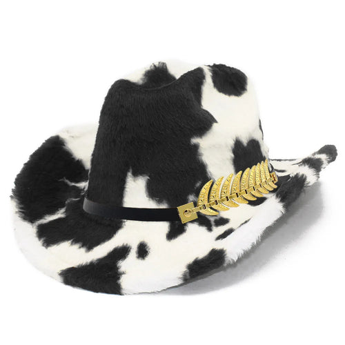 Fedora Hats Cow Print Western Cowboy Hat