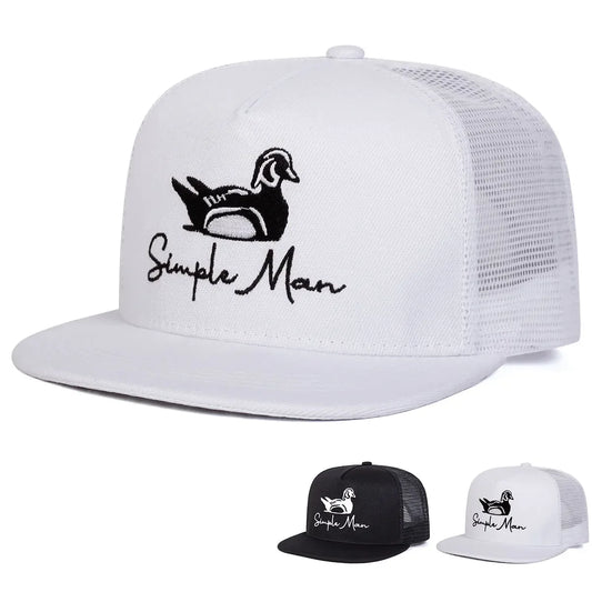 Unisex Simple Man Duck Embroidery Hip-hop Net Hats Spring Summer