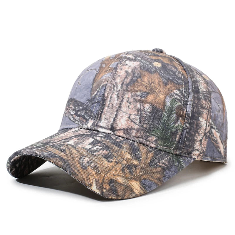 Baseball Cap With Leaf Jungle Camouflage Pattern For Outdoor Wilderness Hiking