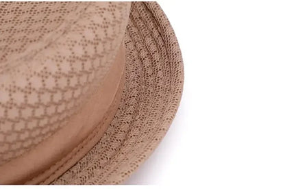 New Breathable Hat England Mesh Flat Straw Hat Retro England Jazz Foldable Sun Hats