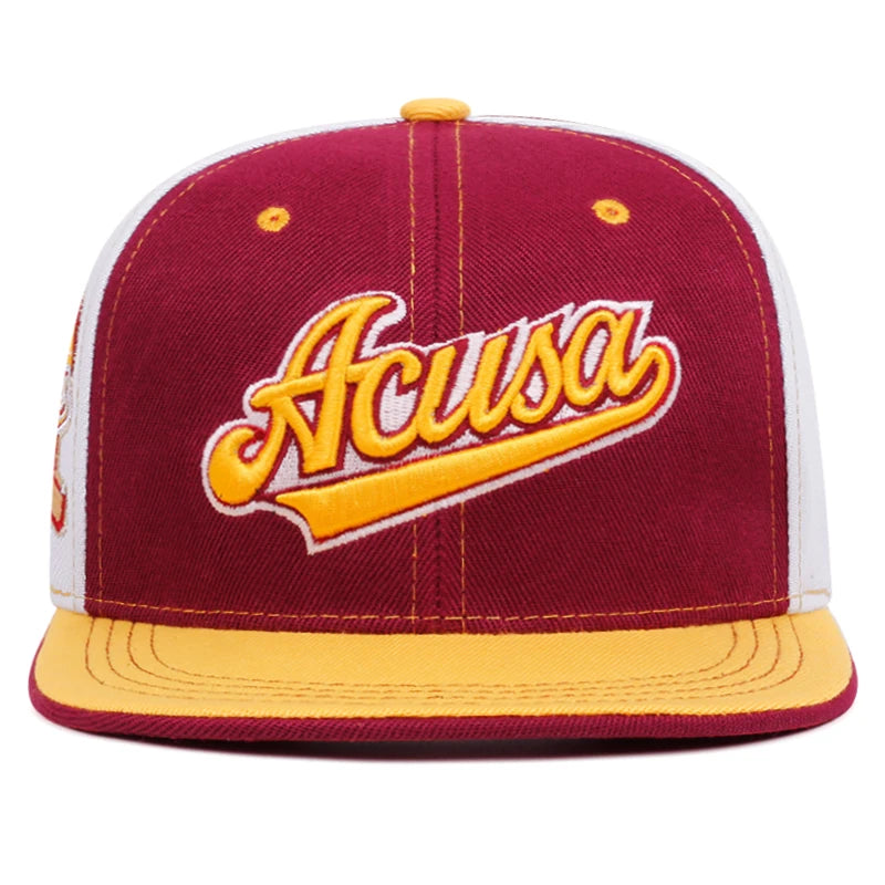 Acusa Embroidered Men's Color Block Cap Youth Hip Hop Retro Hat Women's Hat