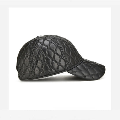 2026 Spring Genuine Sheepskin Leather Black Baseball Caps