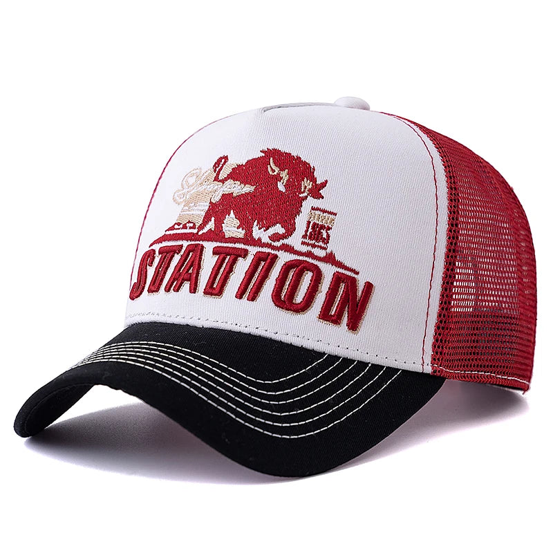 Unisex Station Letter Summer Fishing Cap