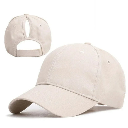 Summer Women's Hat, Ponytail Diagonal Baseball Cap, Cotton, Foreign Trade