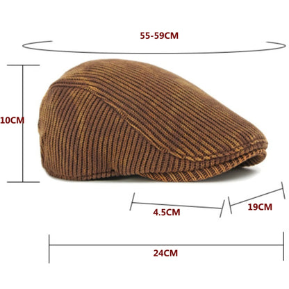 Men Berets Autumn Winter Knitted Hats For Women Artist Painter Beret Hat