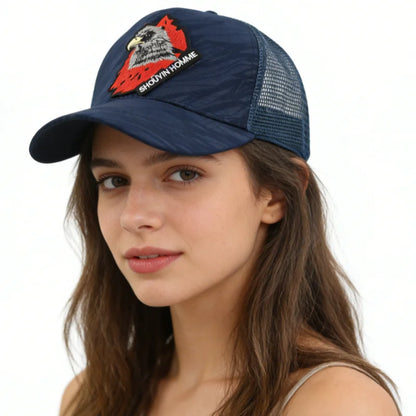 Breathable  Baseball Cap With Eagle Embroidery, Personalized Design, Unisex, Suitable For Daily Casual Outdoor Use, Sunshade Mesh Cap