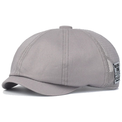 Summer Mesh boy Cap Breathable Cotton Peaky Octagonal Hat Vintage Casual Cap