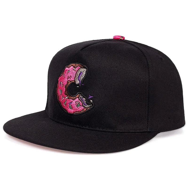 Flat Hat New Donut Bite Pink Embroidery Baseball Hat