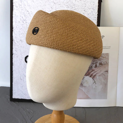 Straw Pillbox Hat Summer Beret Sun Hats Japanese Retro Weeding Fedora Hat