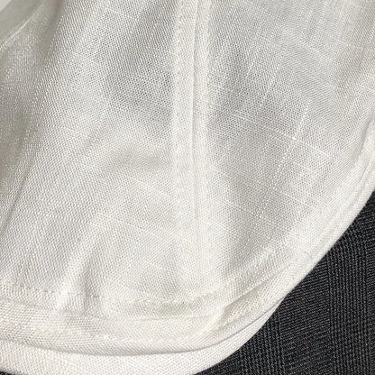 Spring Summer Linen Newsboy Cap New White Breathable Beret Men's Women's