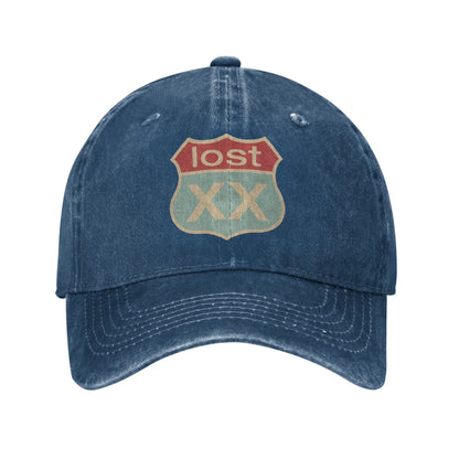 Vintage Mgk Lost Americana Rapper Baseball Cap Men Women Distressed Denim Headwear