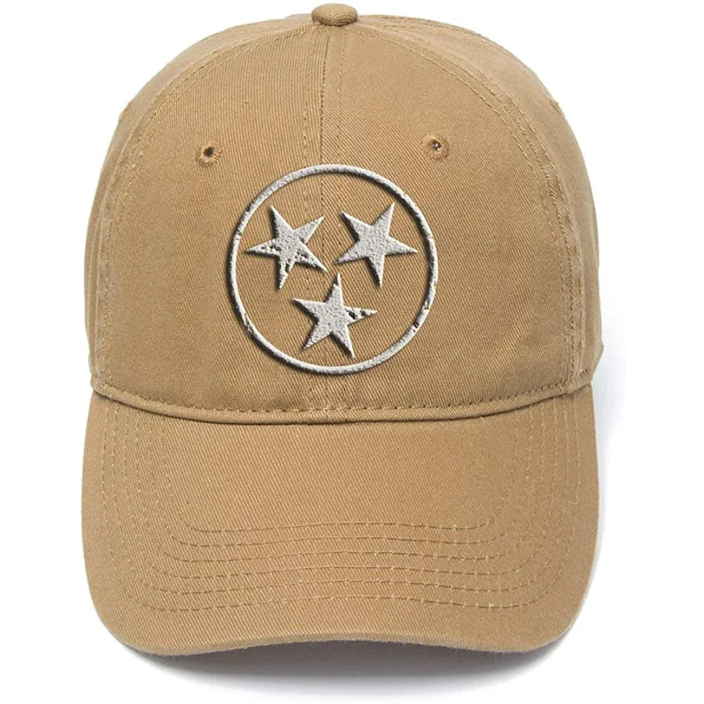 Tennessee Flag Stars Washed Cotton Men Women Unisex Hip Hop Cool Flock Printing Baseball Cap