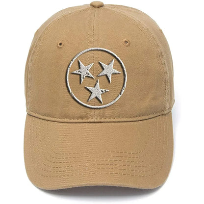 Tennessee Flag Stars Washed Cotton Men Women Unisex Hip Hop Cool Flock Printing Baseball Cap