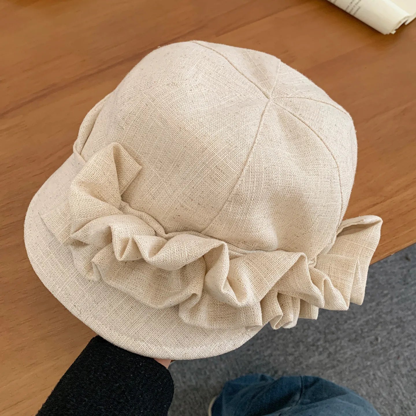 Japan Linen Fabric Women's Beret Hat Summer Vintage