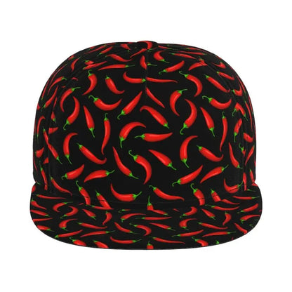 Red Chili Pepper Print Baseball Cap For Men Women Fashion Flat Bill Hats Adjustable Snapback Hat Trucker Hat
