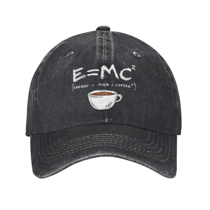 Energy Equals Coffee Baseball Caps