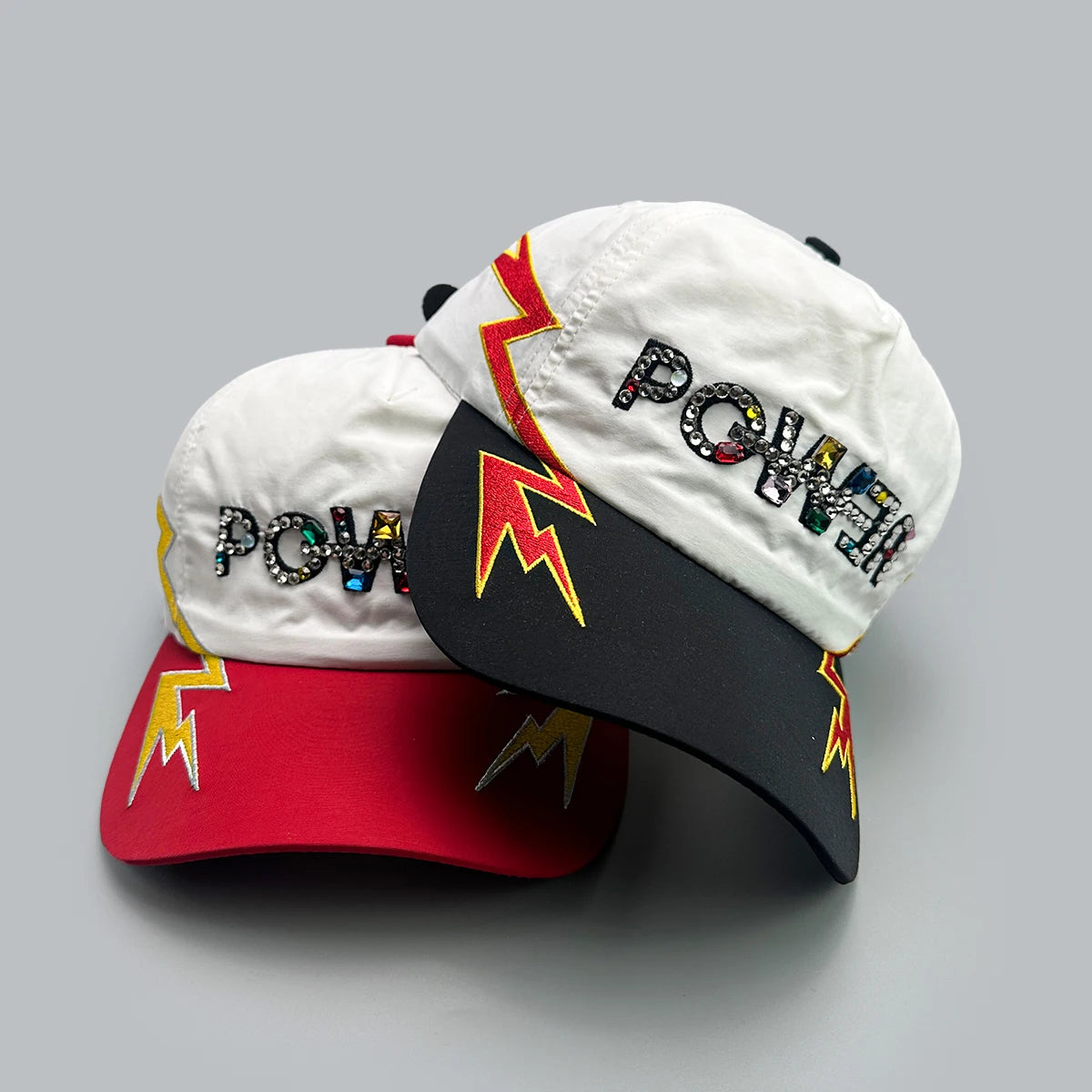 Flash Diamond Letters Lightning Embroidery Baseball Hats