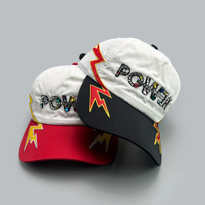 Flash Diamond Letters Lightning Embroidery Baseball Hats