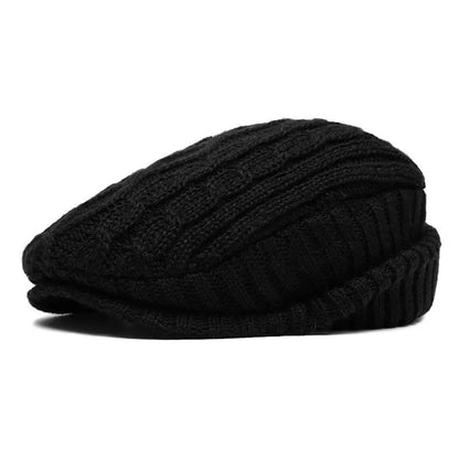 Cotton Solid Warm Newsboy Caps Flat Peaked Cap