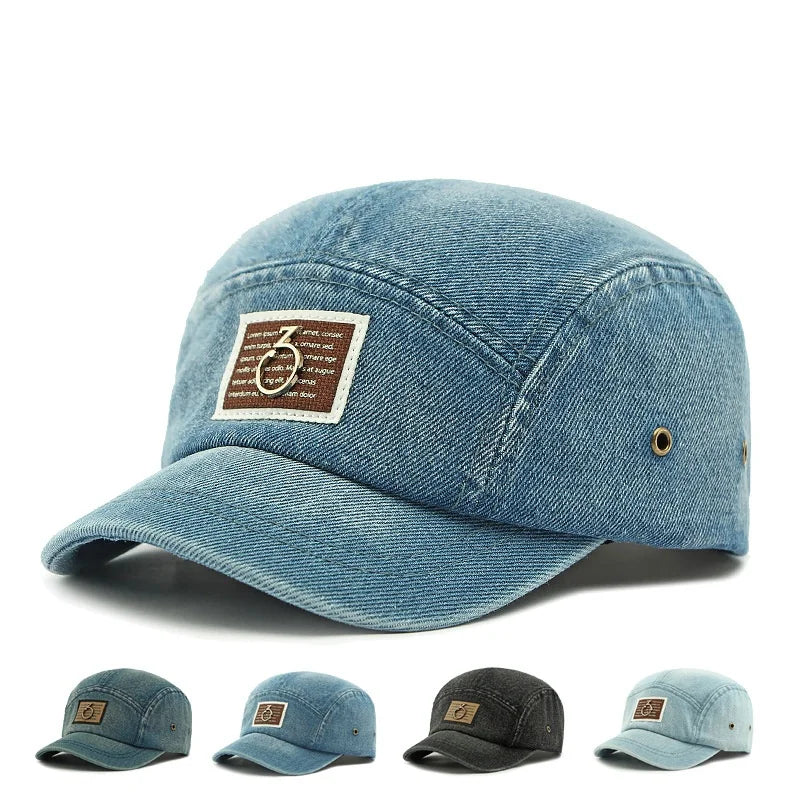 Unisex Spring New Washed Denim Duckbill Cap