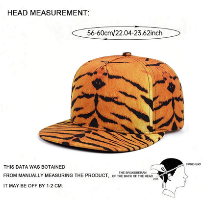 Flat brimmed Hat with Printed Pattern Street Pop Skateboarding Hip Hop Hat