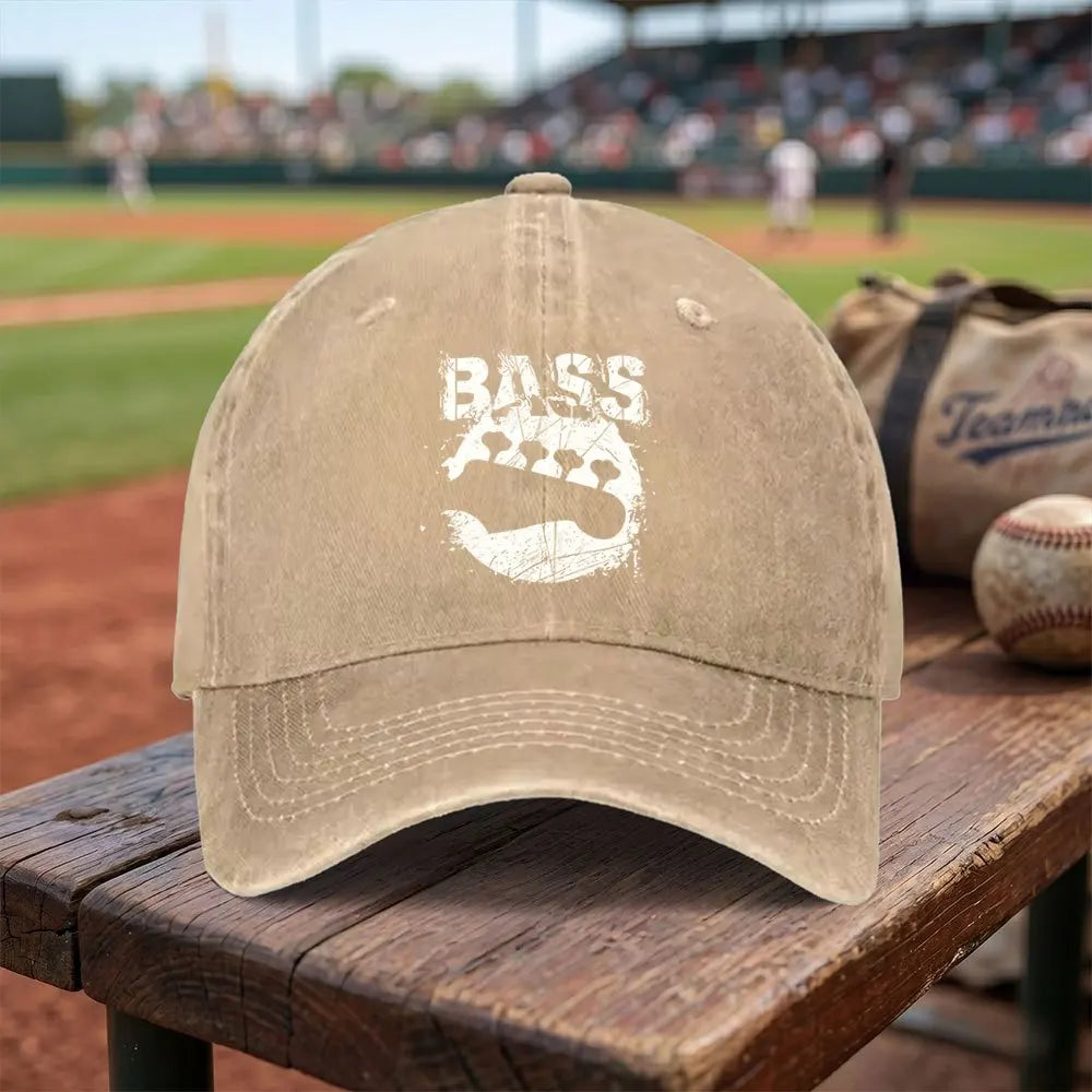 Exquisite Bass Guitar Washed Baseball Cap