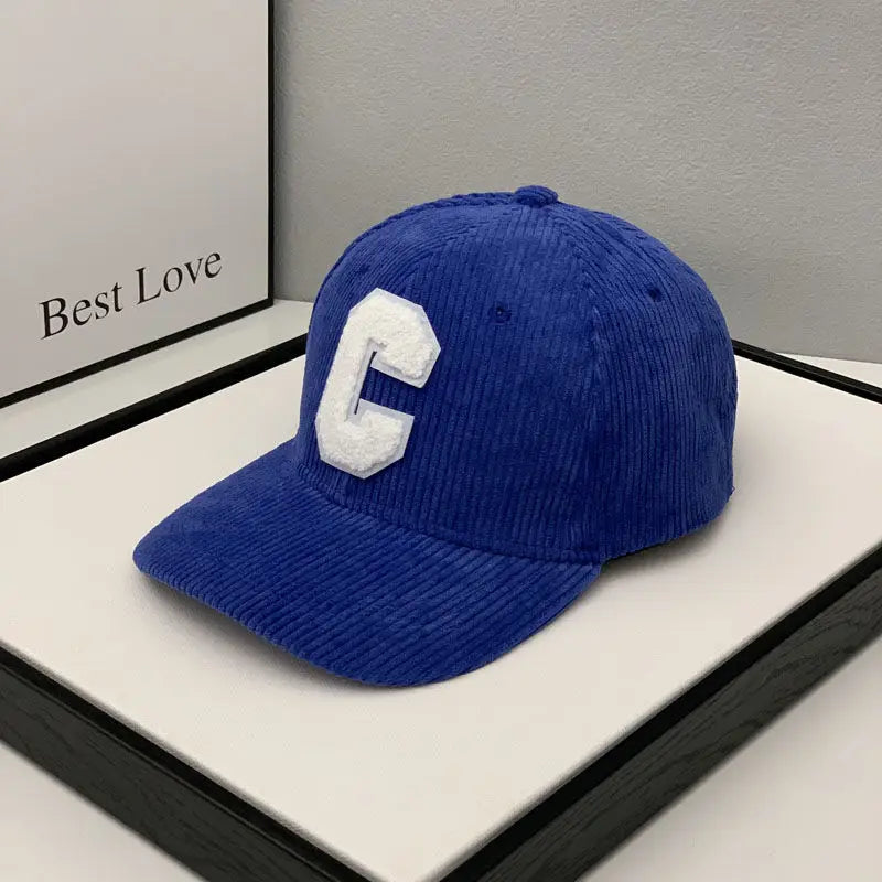 Fashion Corduroy Baseball Cap Ladies Letter C baseball Hat Women Man