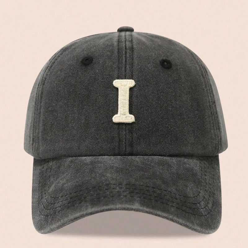 Washed Letter Embroidered Baseball Caps