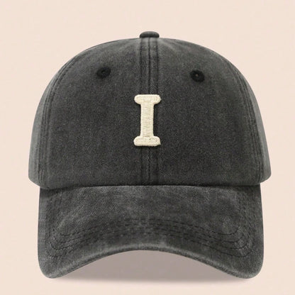 Washed Letter Embroidered Baseball Caps