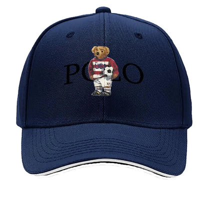 Polo Bear Embroidered Black Baseball Cap