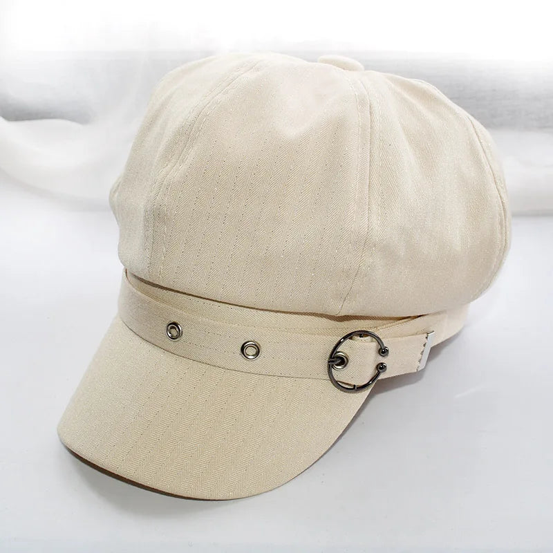 Women's Beret Hat Cotton Duck Tongue Caps Spring Autumn