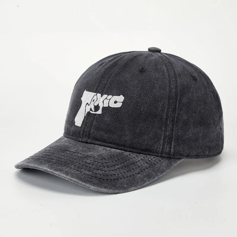Graffiti Letter Graphic Washed Canvas Baseball Cap Vintage Adjustable Sun Hat