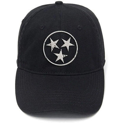 Tennessee Flag Stars Washed Cotton Men Women Unisex Hip Hop Cool Flock Printing Baseball Cap