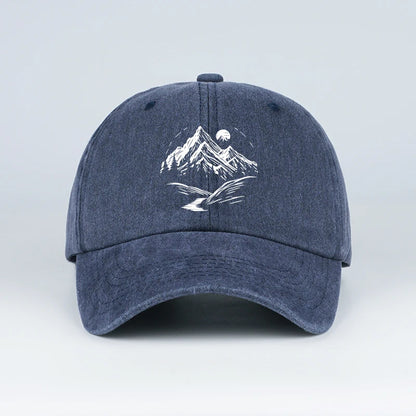 Mountain Landscape Washed Baseball Cap