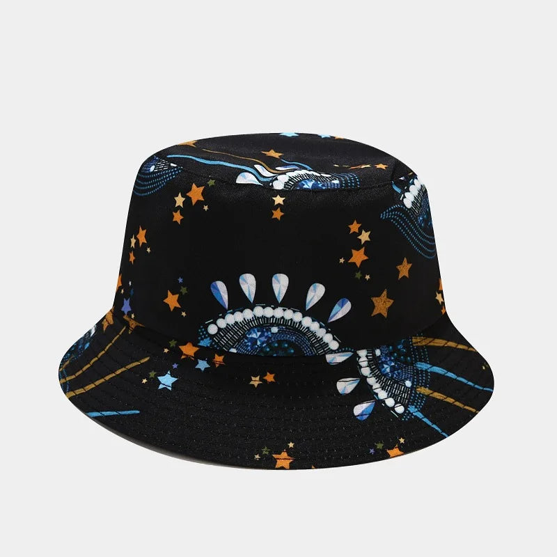 Fashion Plant Printing Pattern Fisherman Hat Spring and Summer