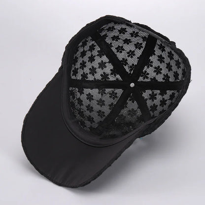 Summer Lace Flowers Baseball Caps For Women Butterfly Rhinestone