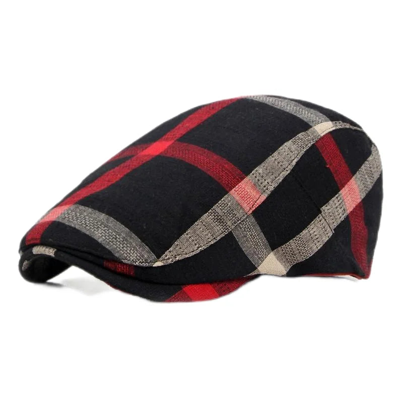 Spring Summer Dopamine Plaid Beret Duck Tongue Forward Hat