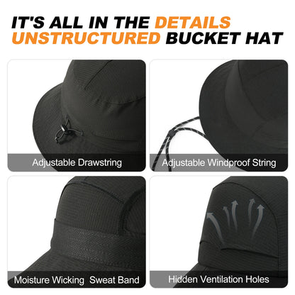 Bucket Hat Lightweight Outdoor Cap Packable Spring Summer Beach Travel Hat