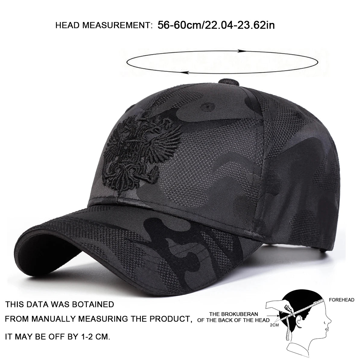Unisex Double-headed Eagle Embroidery Baseball Caps Spring Autumn