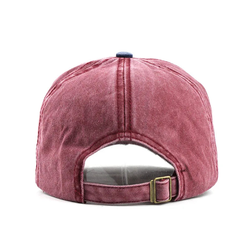 Unisex Washed Cotton Cap Letter Embroidery Baseball Cap For Men Women