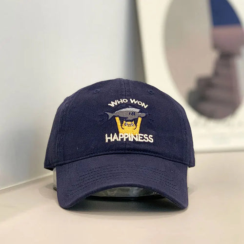 Baseball Cap Women Men Cat Fish Embroidery Snapback Hats