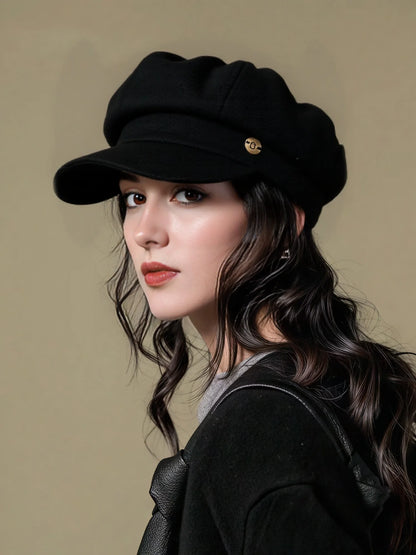Hat Women's Big Head Circumference Shell Art Casual Versatile Painter Hat