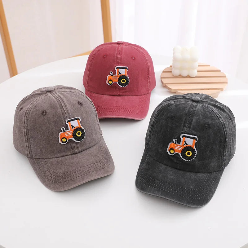 Boys Baseball Cap Tractor Embroidered 2026 Summer Kids