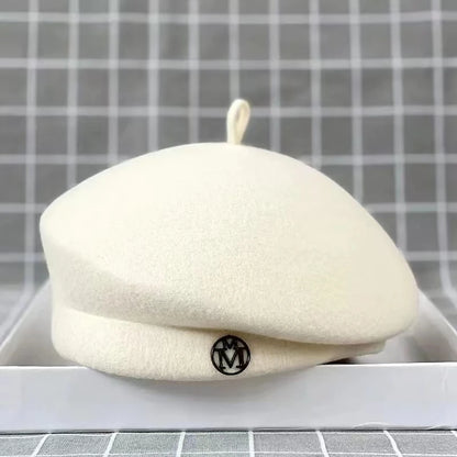 Classic Ladies Beret Hat Fancy Wool Felt Hat Warmer Winter Hat Cap
