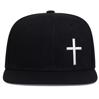 Unisex Cross Embroidery Hip-hop Hats Spring Autumn Outdoor