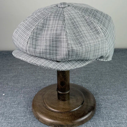 Summer Beret Homme Flax Newsboy Caps Breathable Octagonal Hat
